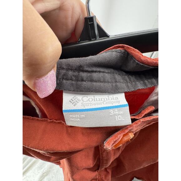 Columbia Men's Orange Washed Out Shorts Size 34 Inseam 10inch - Picture 3 of 4